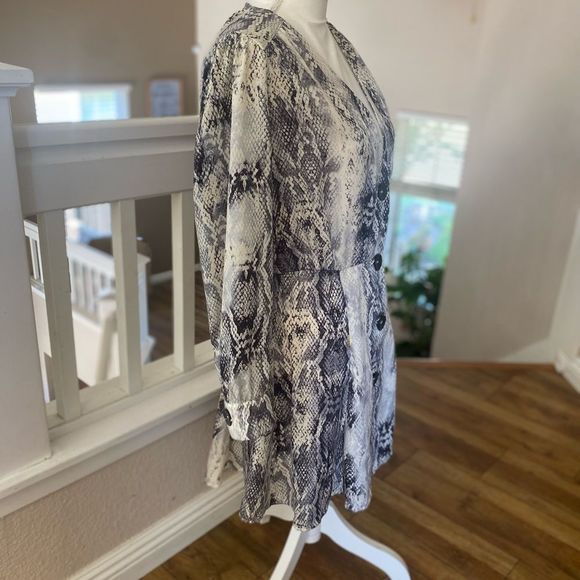 Zara Snake Skin Print Button Down Dress. - Picture 5 of 11